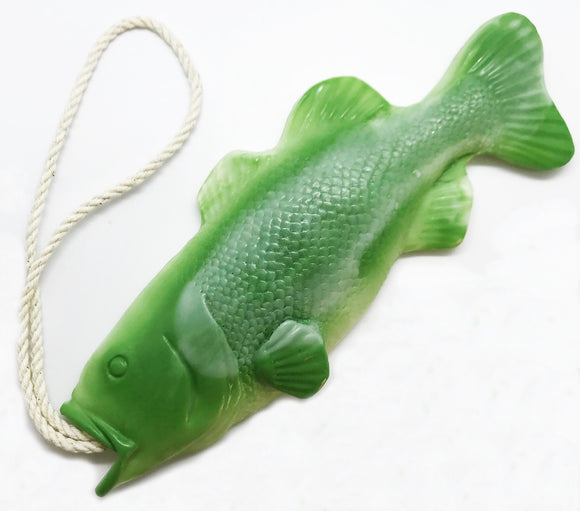 Green Bass Soap on a Rope, Handmade Soap, Best Fishing Gifts for Women or Men, Eucalyptus Peppermint Essential Oils